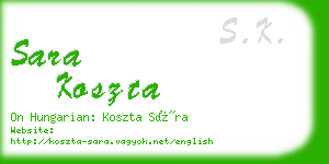 sara koszta business card